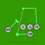 RN - Singleback01 - TE (1) is a 5 on 5 flag football play