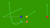 74 - Swing Pass Left is a 5 on 5 flag football play