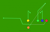 75 - Fake Reverse Bunch Right is a 5 on 5 flag football play