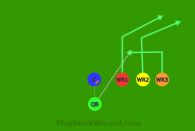 Trips Up Slant - Outside WR3 underneath is a 5 on 5 flag football play