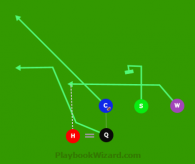 H PASS wide under (W-C) is a 5 on 5 flag football play